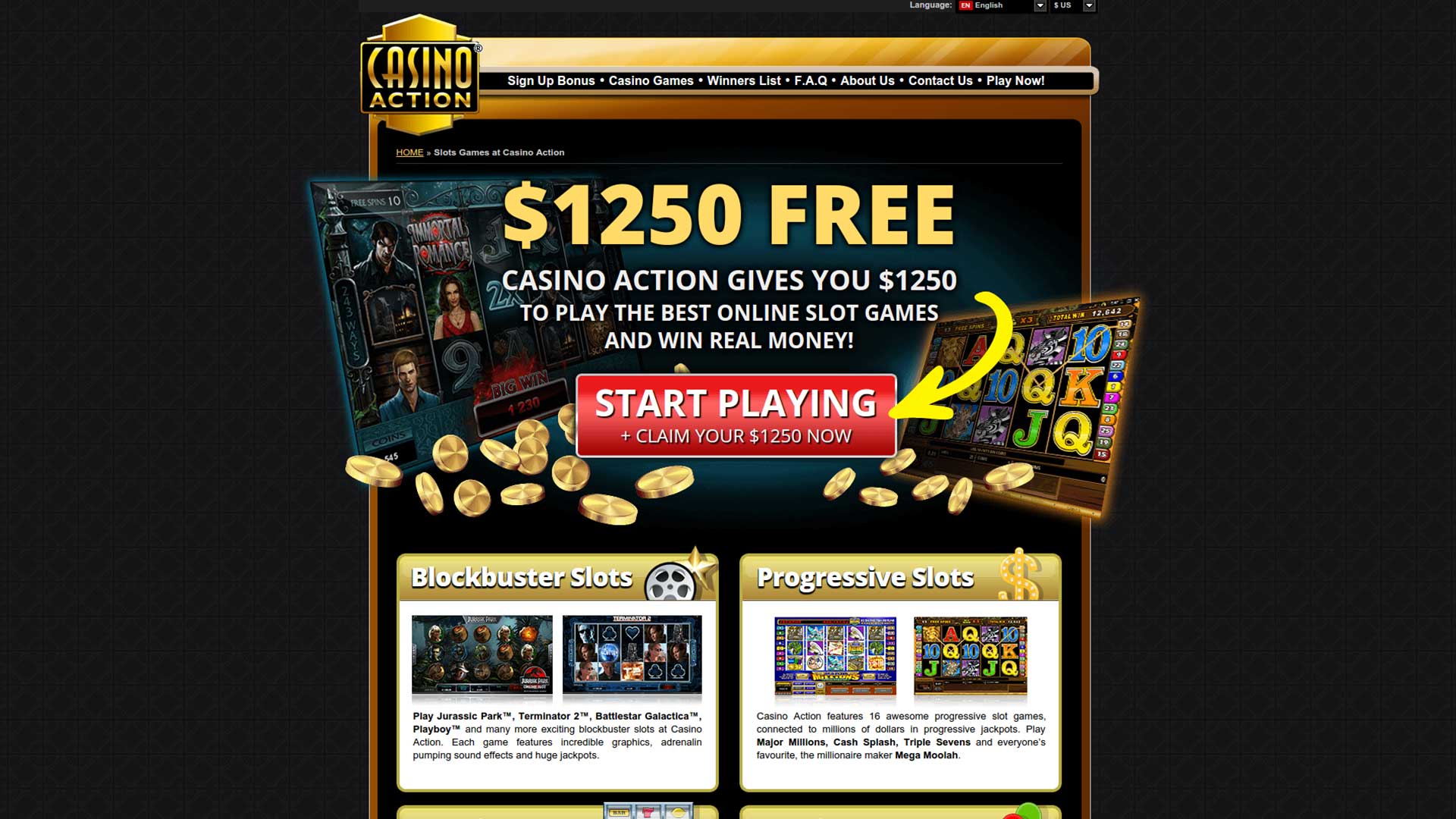 casino action обзор