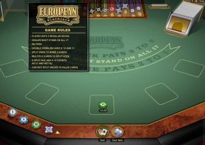 european blackjack rules