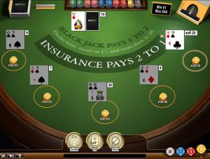 multihand blackjack screenshot