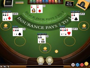 multihand blackjack screenshot