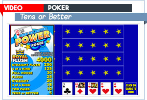 video poker tens or better