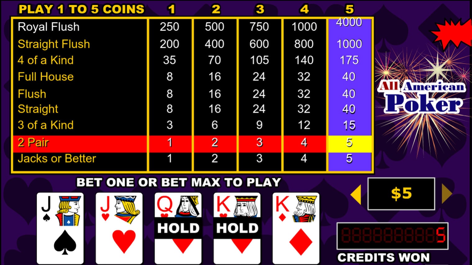 all american poker screenshot