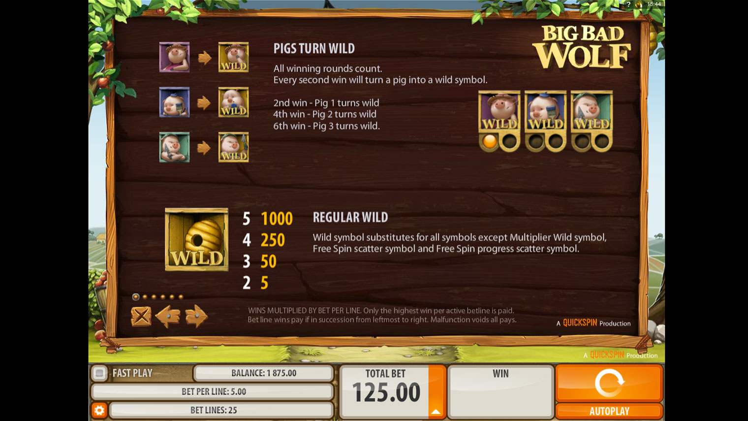 big bad wolf slot screenshot