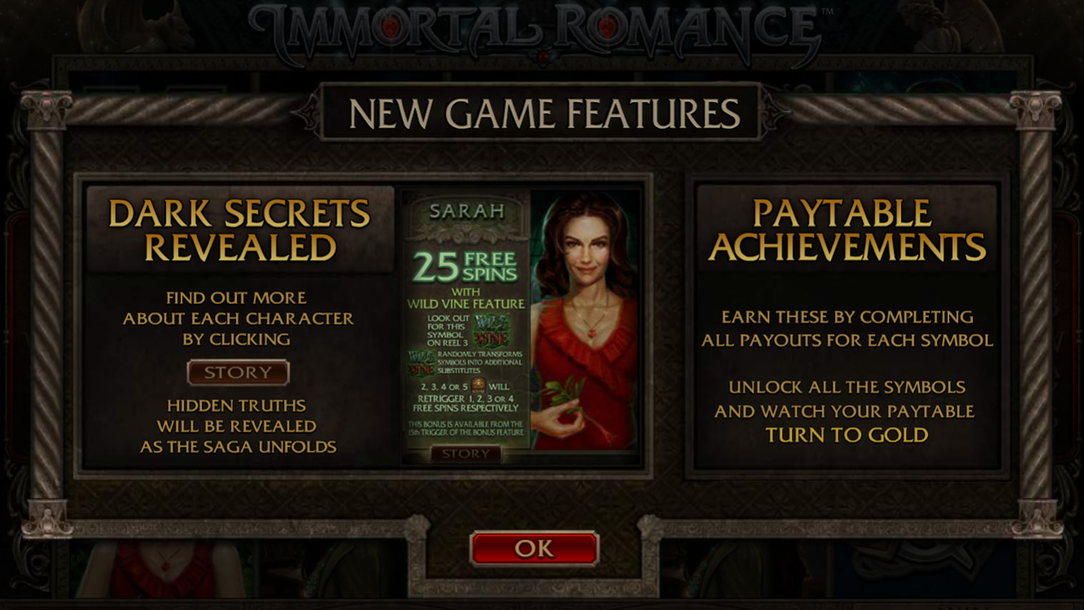 immortal romance slot screenshot
