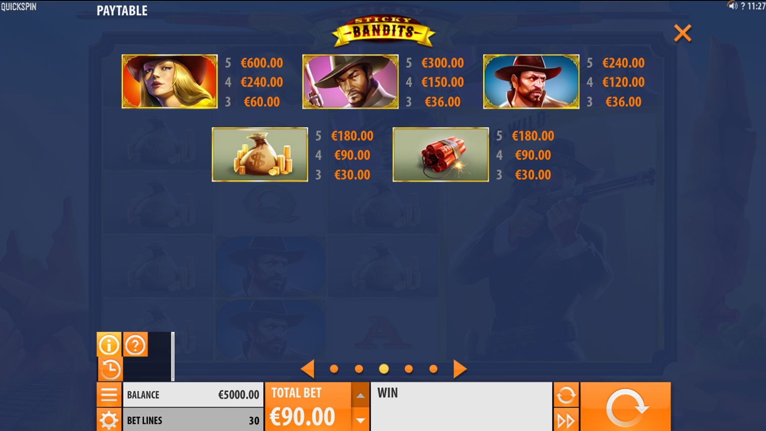sticky bandits slot screenshot