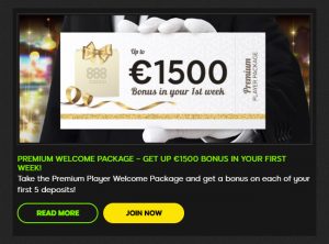 888 Casino promotions