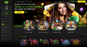 888 Casino home page